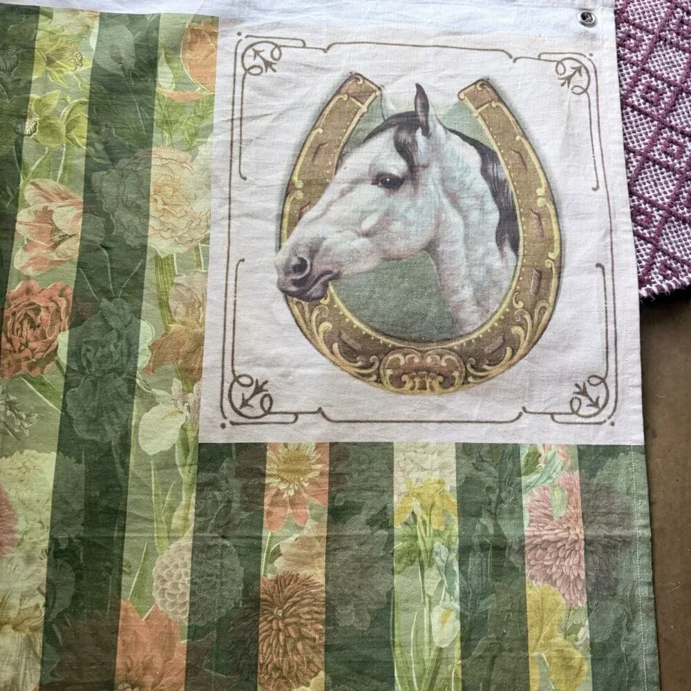 Urban Outfitters Horse Floral Flag Tapestry Cottagecore Western 30x42